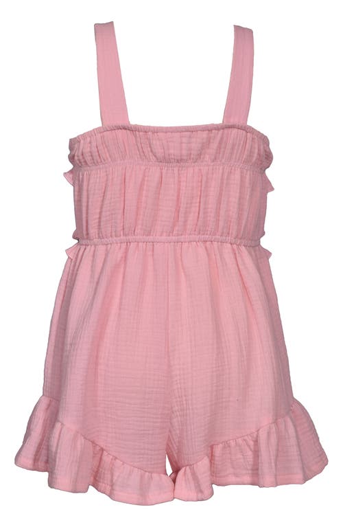 Iris & Ivy Kids' Ruffle Trim Cotton Gauze Romper In Pink