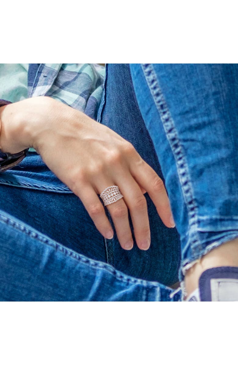 Julianna B. Lab-Grown Diamond Crown Design Wide Ring 14k, Alternate, color, White Gold