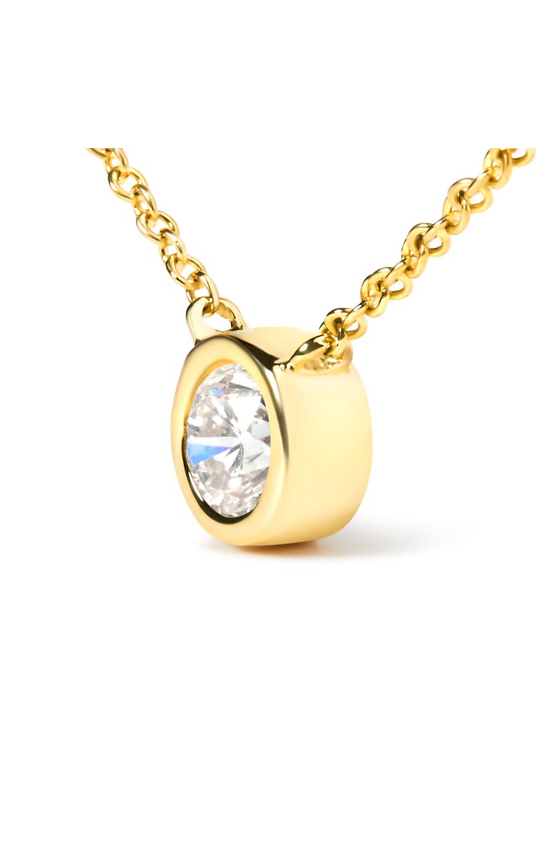 Haus of Brilliance 10K Yellow Gold 1/2 Carat Diamond Modern Bezel-Set Solitaire Pendant Necklace, Alternate, color, Yellow