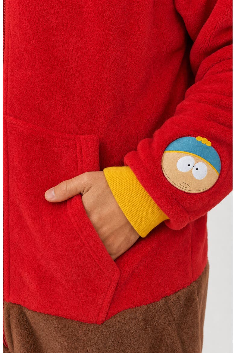 South Park Cartman Fleece Hooded Jumpsuit, Alternate, color, RED
