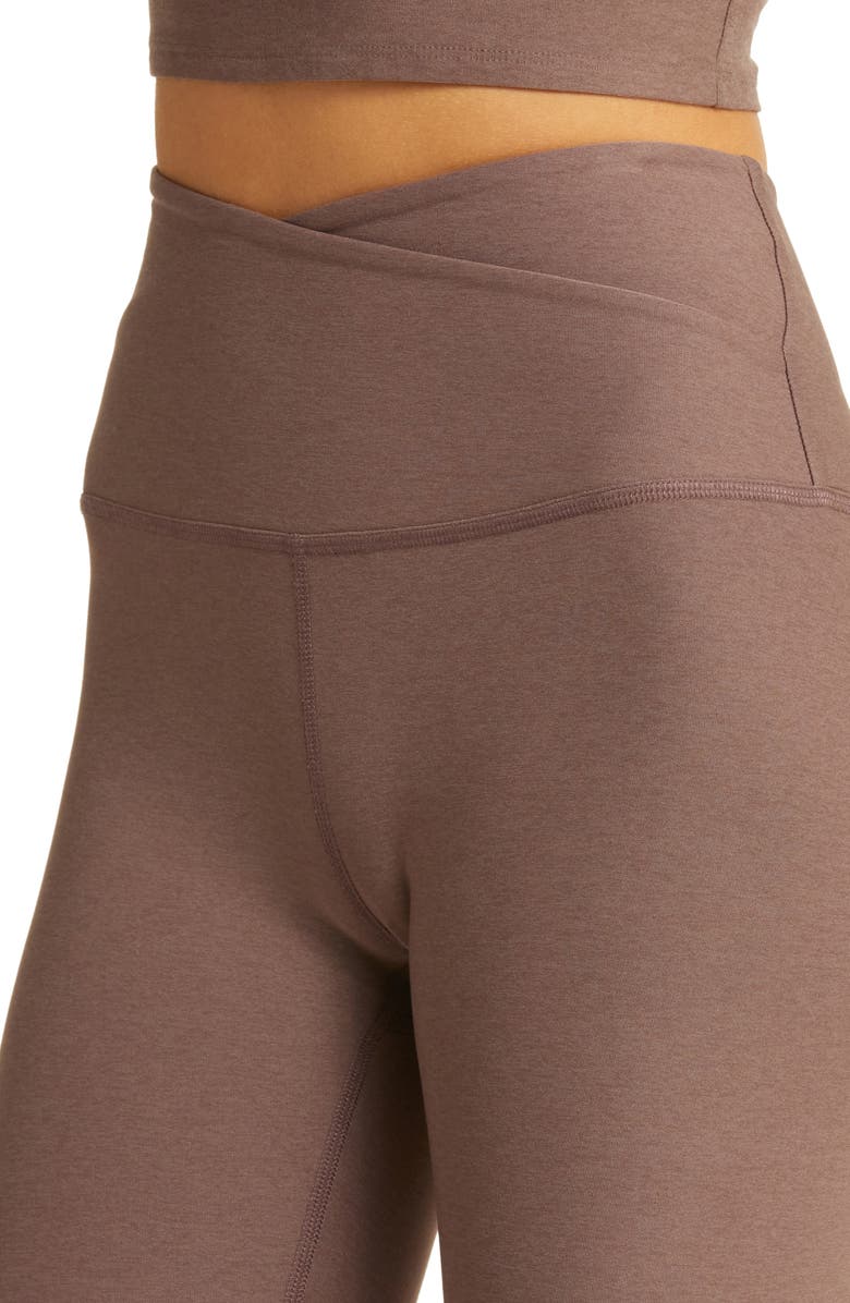 Beyond Yoga At Your Leisure Space Dye High Waist Midi Leggings, Alternate, color, Truffle Heather