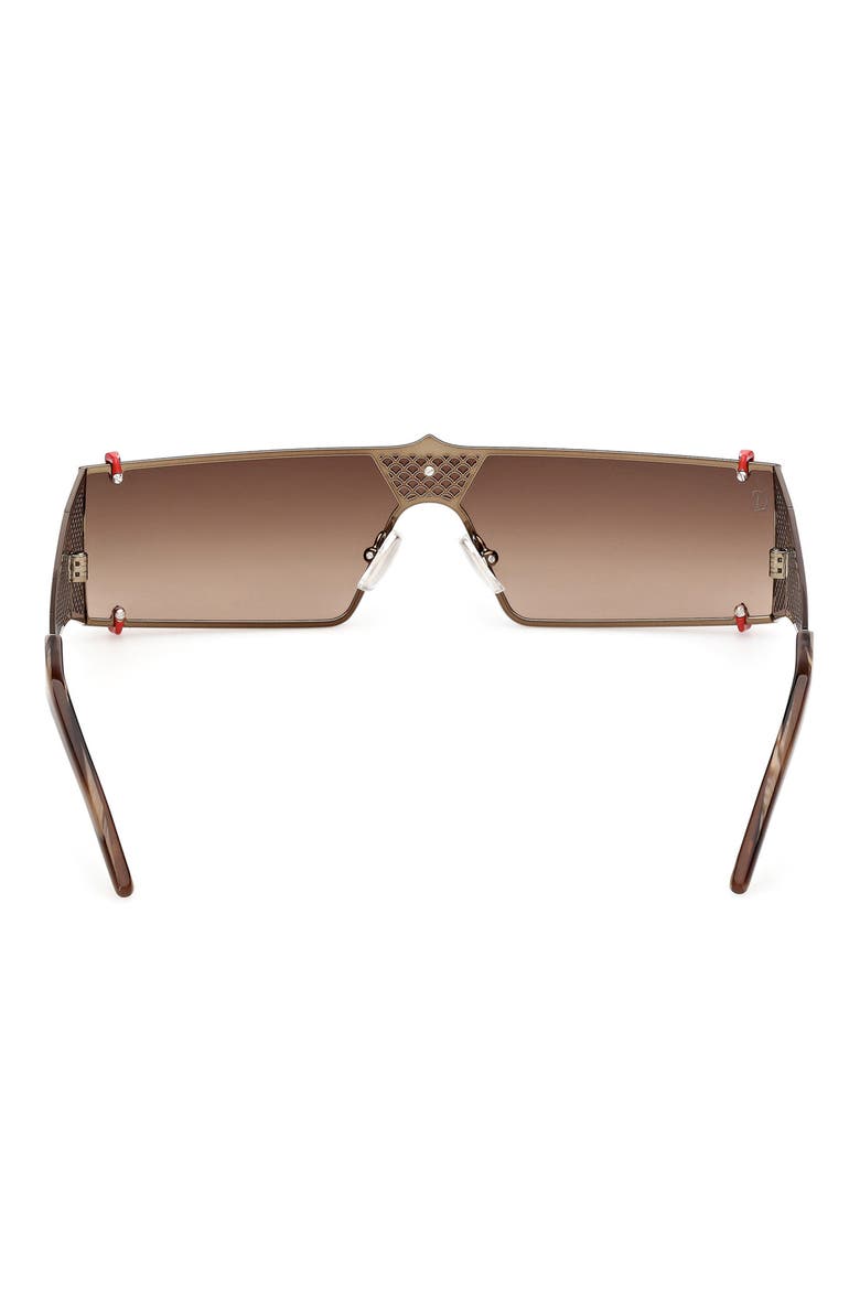 140mm Oversize Shield Sunglasses, Alternate, color, BRONZE / HORN BROWN EFFECT
