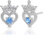 Disney Princess Tiara Cubic Zirconia Stud Earrings Official License