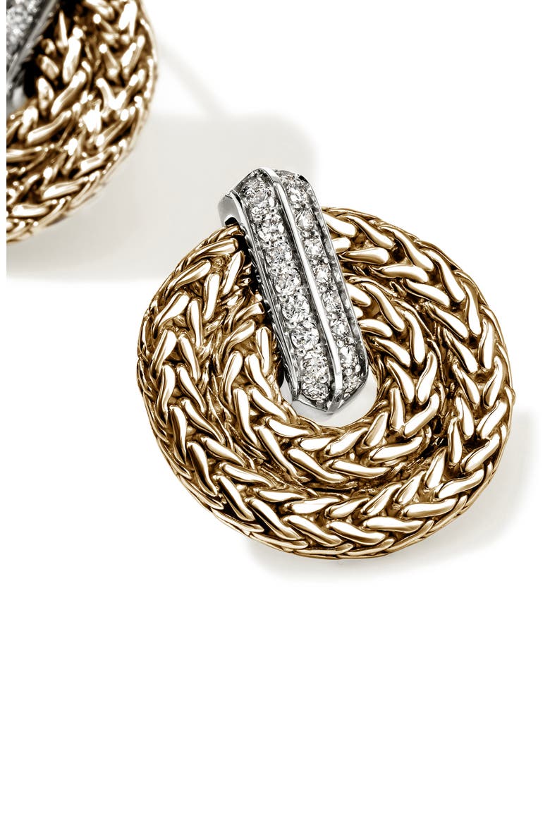 Icon Woven Drop Earrings, Alternate, color, GOLD