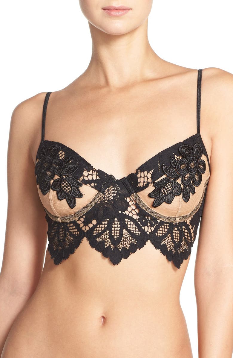 For Love & Lemons 'Ruby' Longline Underwire Bra, Main, color,
