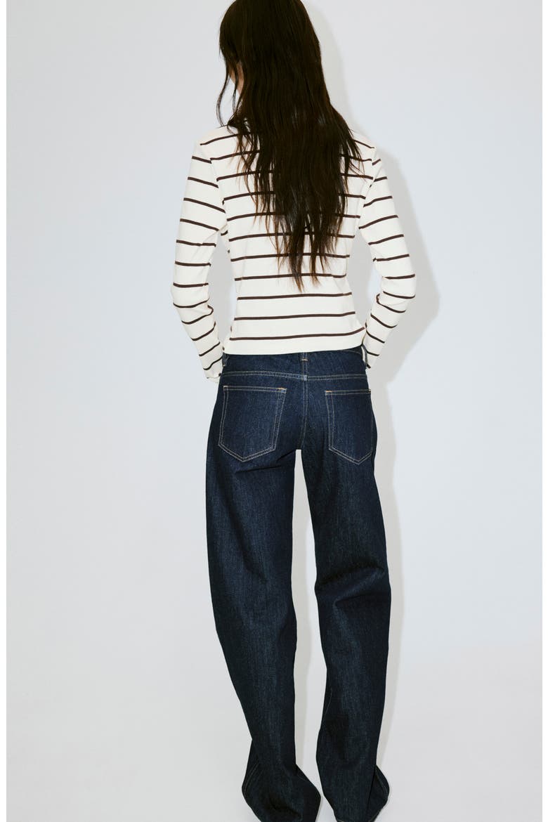 Stripe Button & Loop Cotton Cardigan, Alternate, color, ECRU