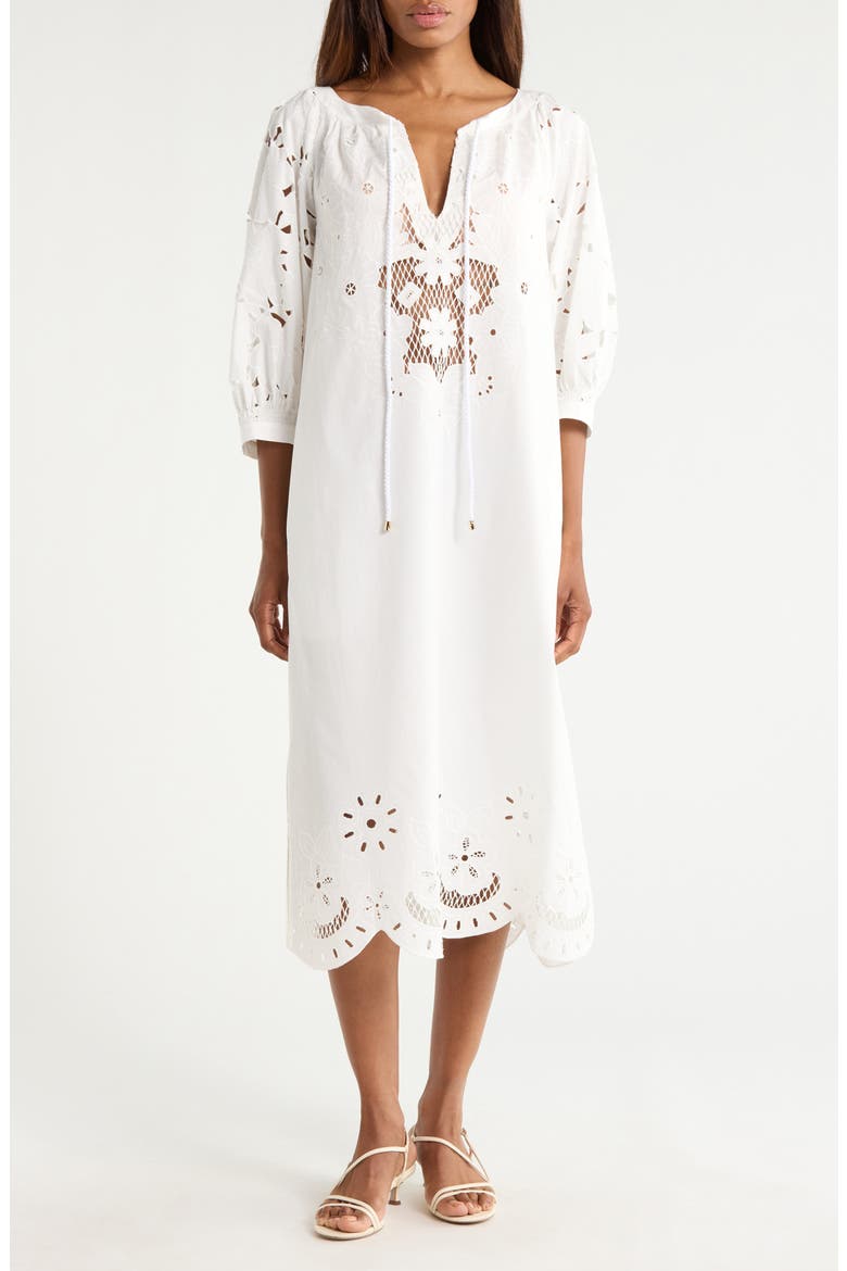 Rhodes Stretch Cotton Dress, Main, color, WHITE
