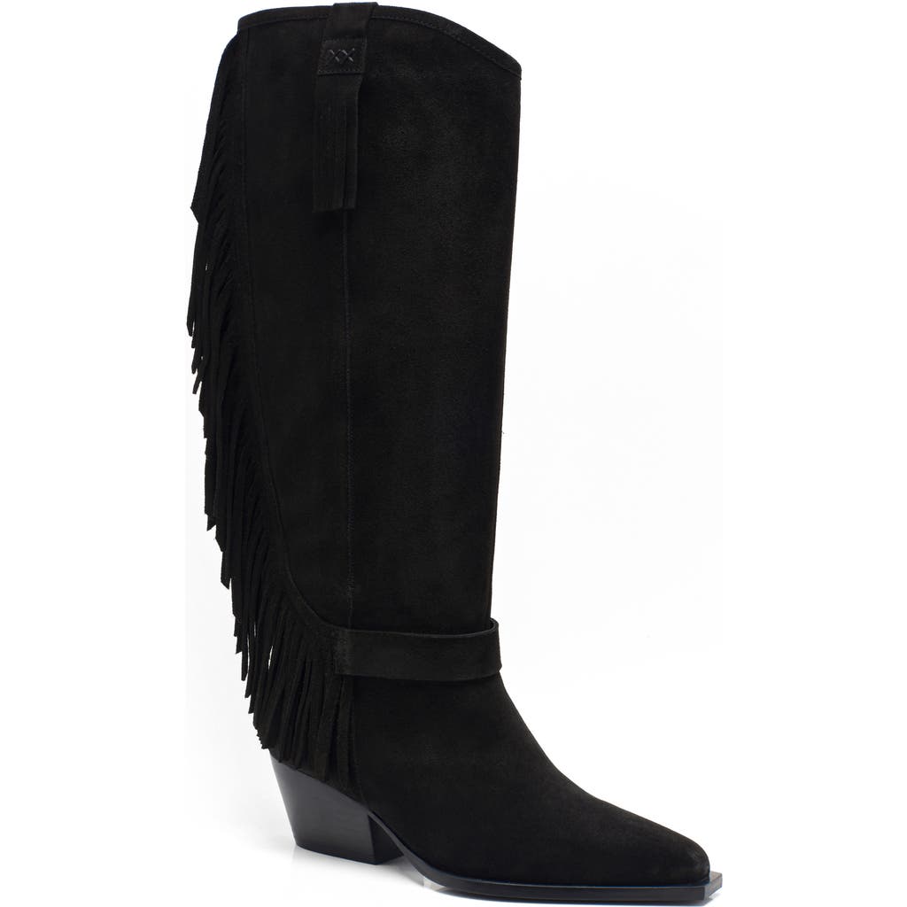 Free People Faith Fringe Western Boot In Black