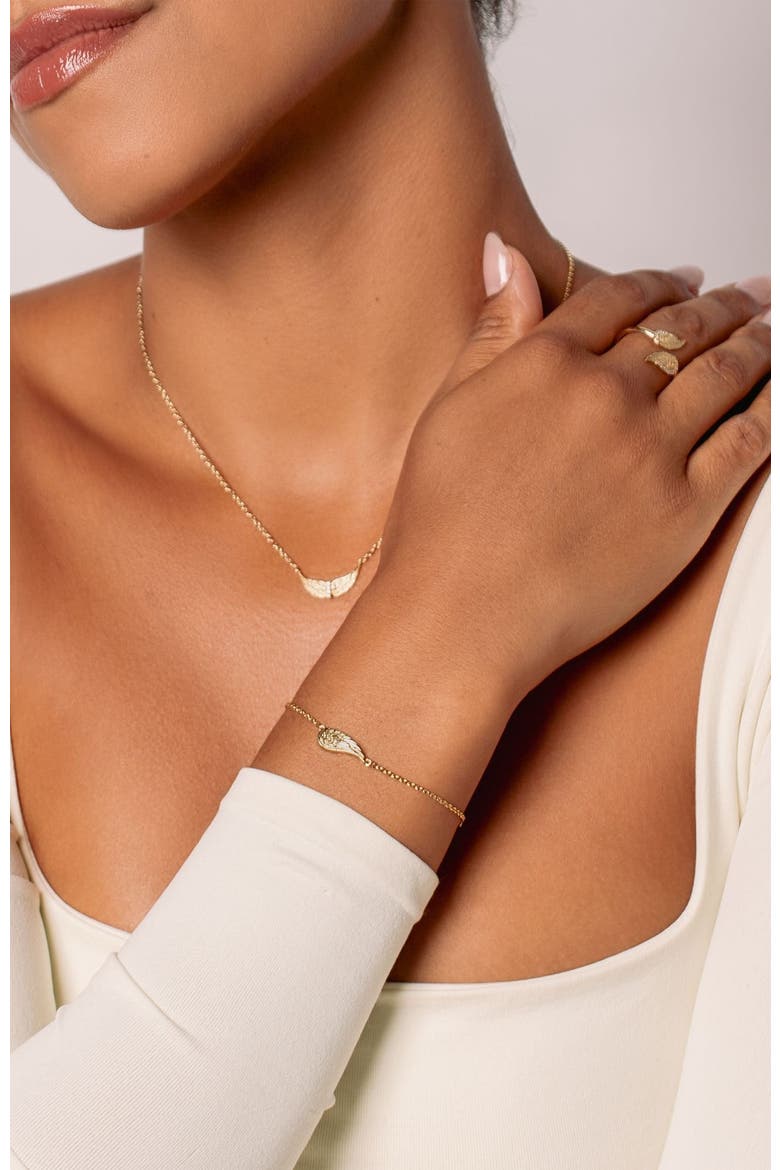 Divine Wings Bracelet, Alternate, color, 18k Gold Plated