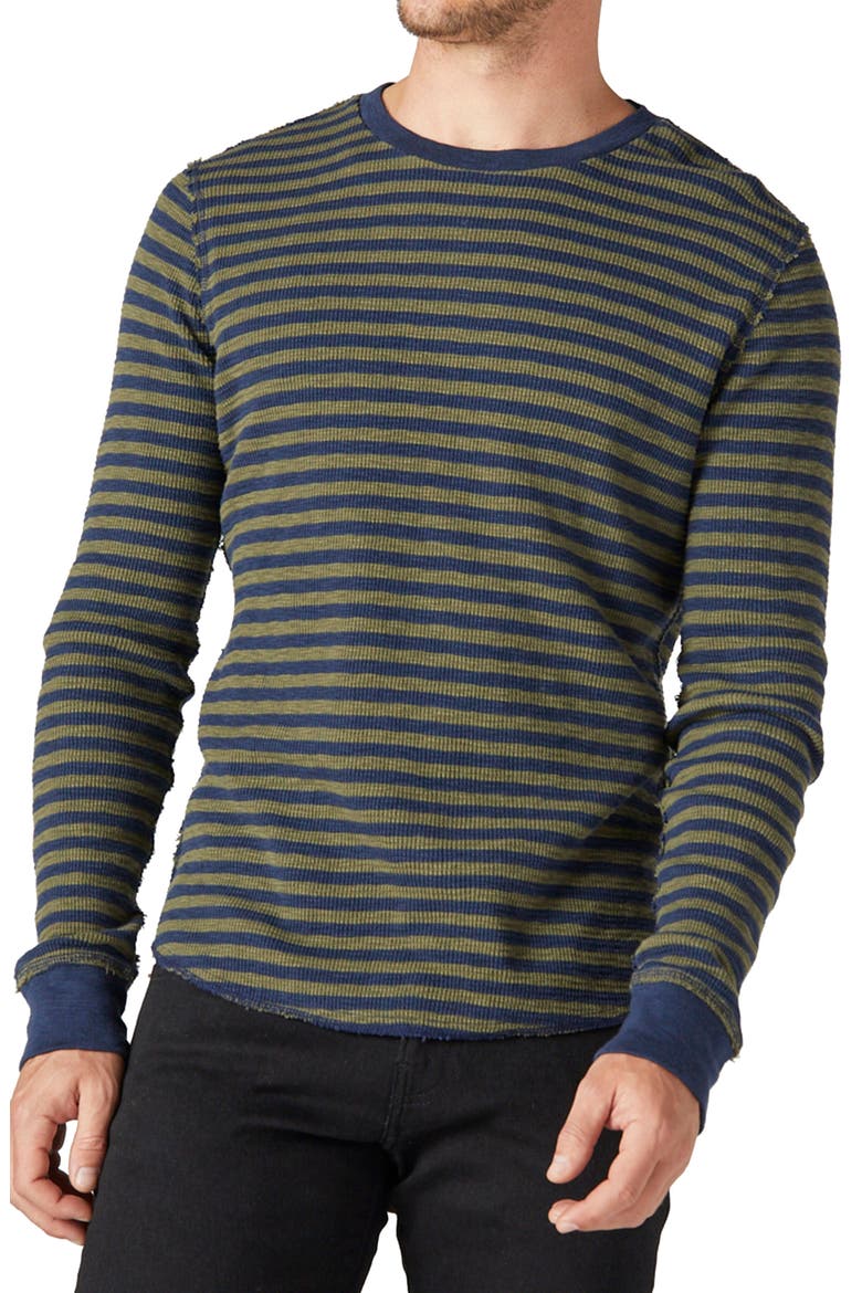 Stripe Thermal Cotton Crewneck, Main, color, MULTI