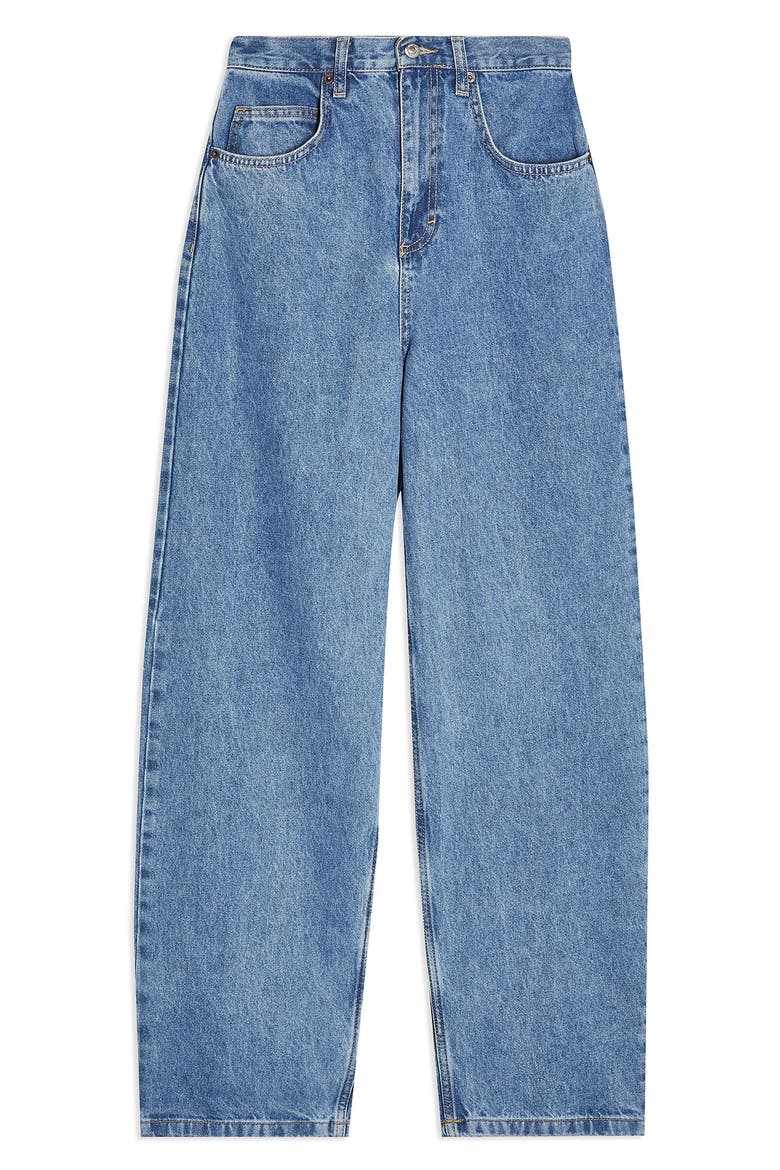 Straight Leg Baggy Jeans, Alternate, color, MID DENIM