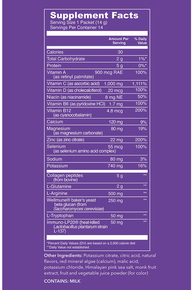 Single-Serve Vitality Immune Booster Dietary Supplement Pack, Alternate, color, GRAPE CITRUS
