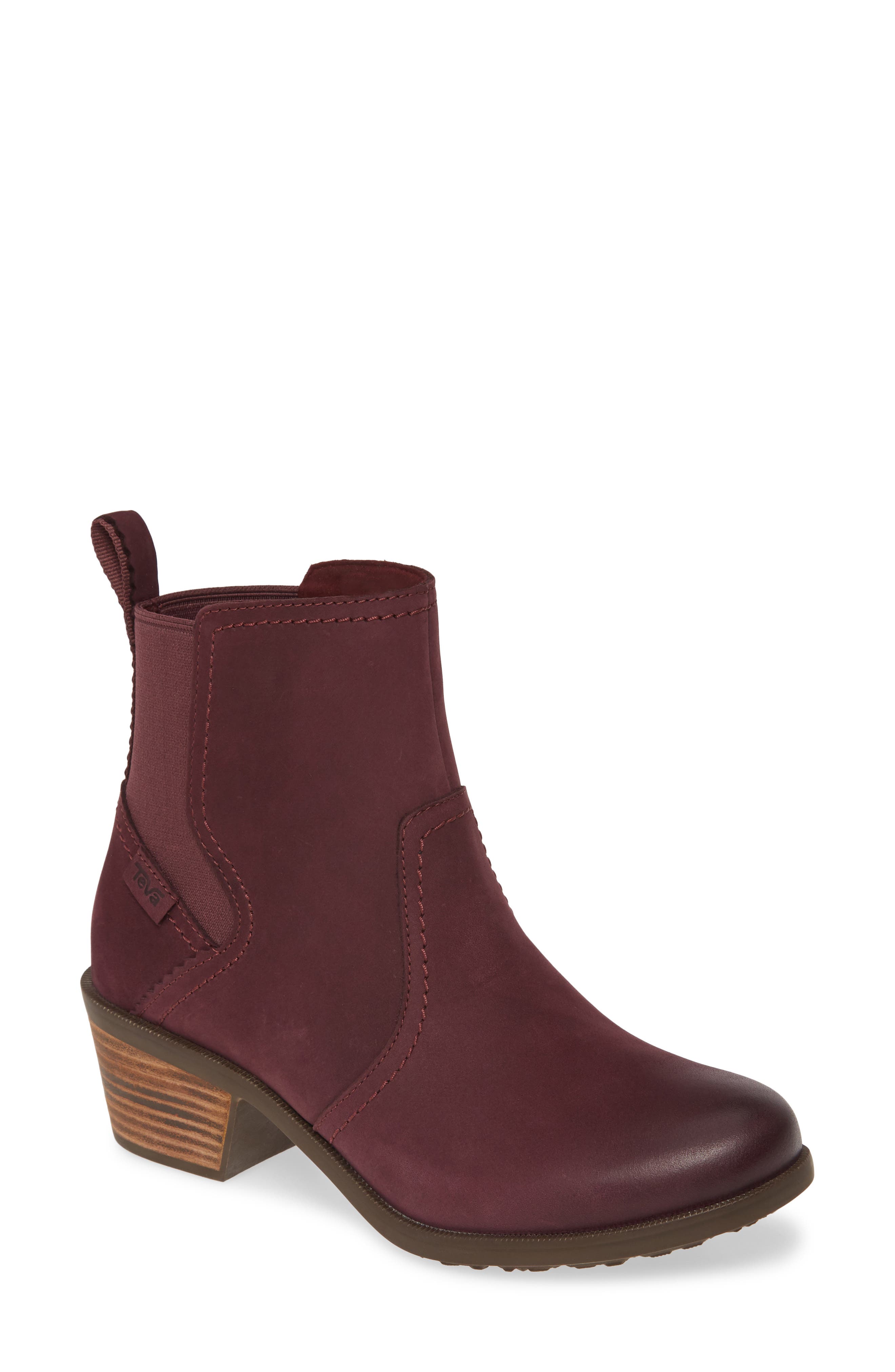 Anaya Waterproof Chelsea Boot, Main, color, VINEYARD WINE LEATHER