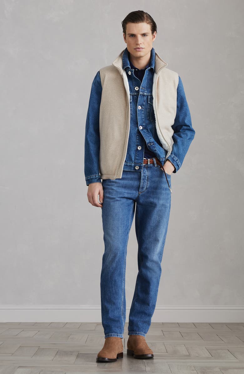 Brunello Cucinelli Chevron down vest, Alternate, color, 