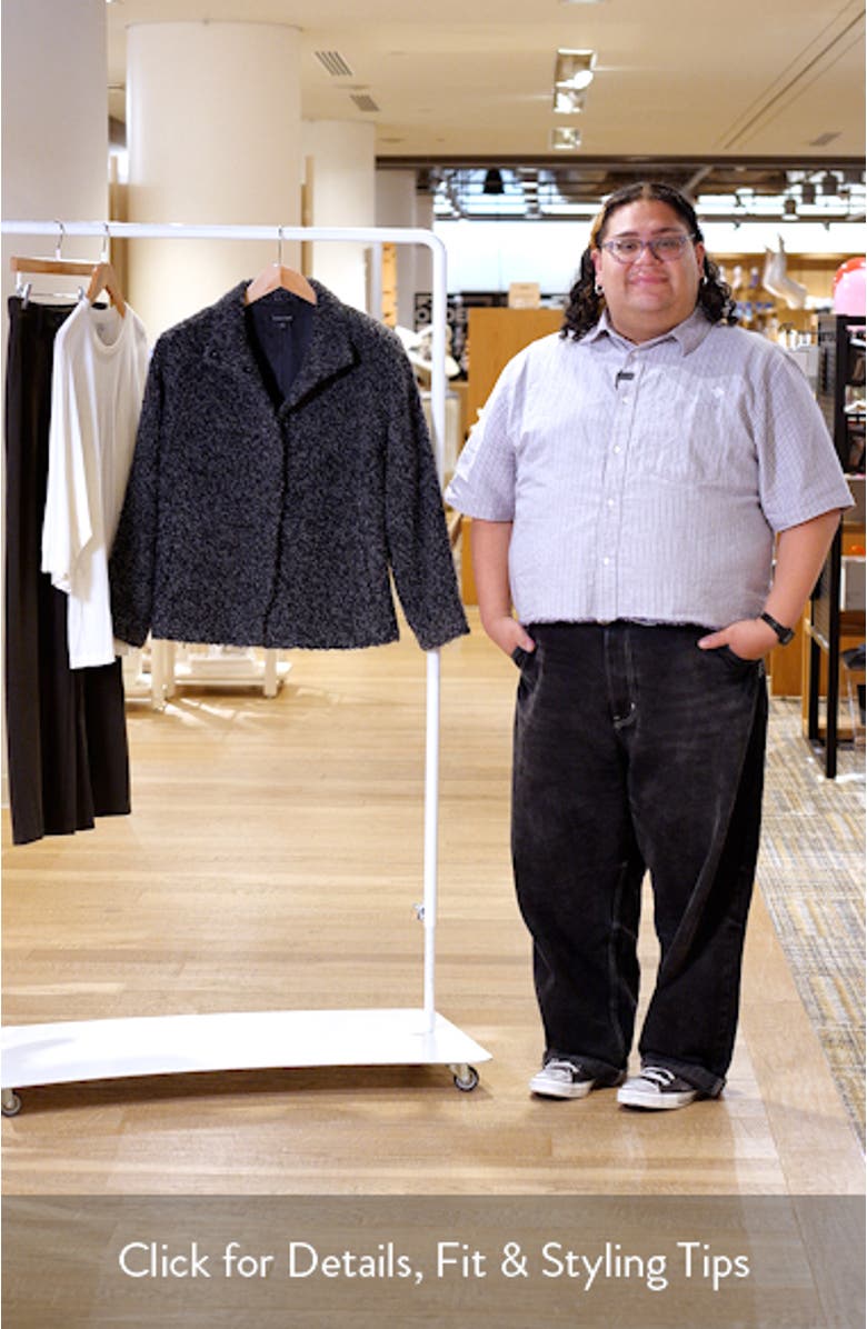 Alpaca & Wool Blend Faux Shearling Short Coat, sales video thumbnail