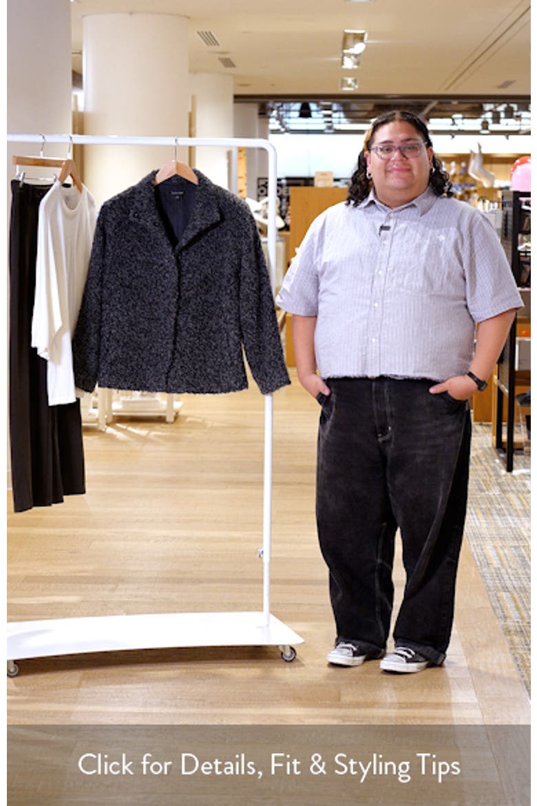 Alpaca & Wool Blend Faux Shearling Short Coat video