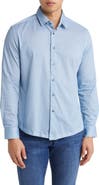 Stone Rose Hourglass Geo Dry Touch® Performance Jersey Button-Up Shirt