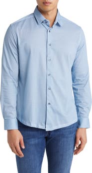 Stone Rose Hourglass Geo Dry Touch® Performance Jersey Button-Up Shirt
