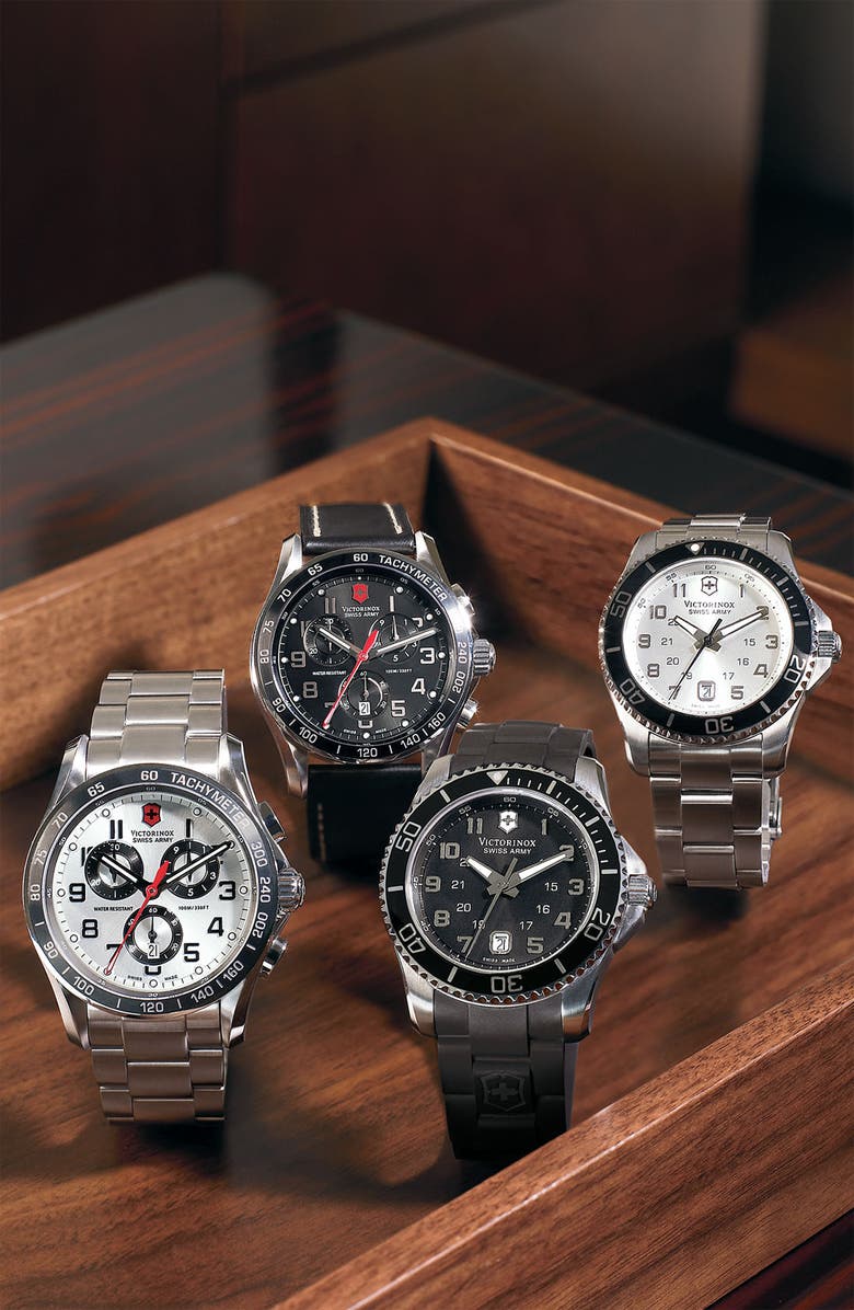 Victorinox Swiss Army<sup>®</sup> 'Maverick GS' Stainless Steel Watch, 43mm, Alternate, color,