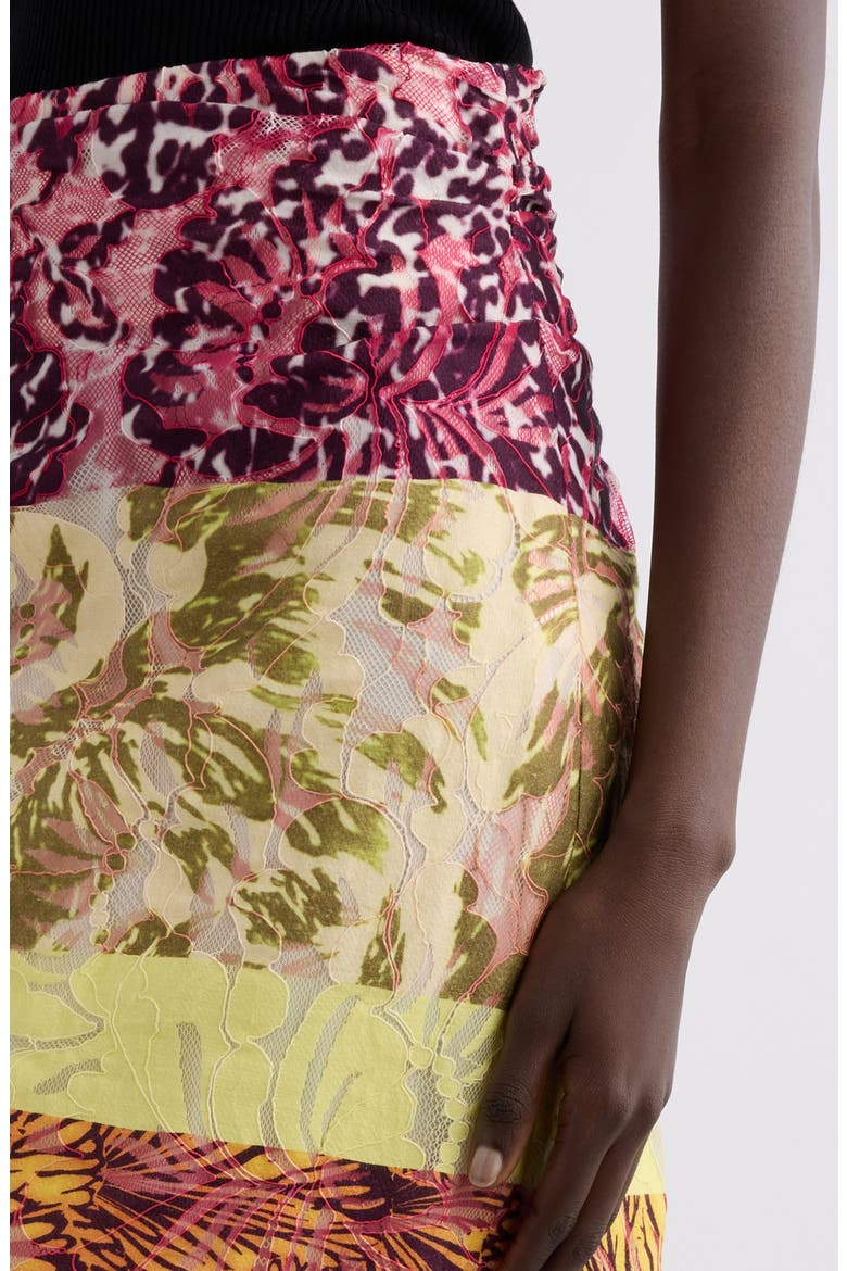 Stan Mixed Print Midi Skirt, Alternate, color, BURGUNDY