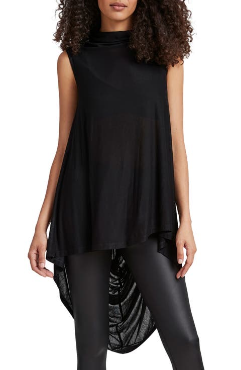 Ines Drape Sleeveless High-Low Tunic Top