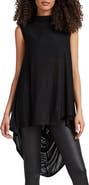 Marcella Ines Drape Sleeveless High-Low Tunic Top