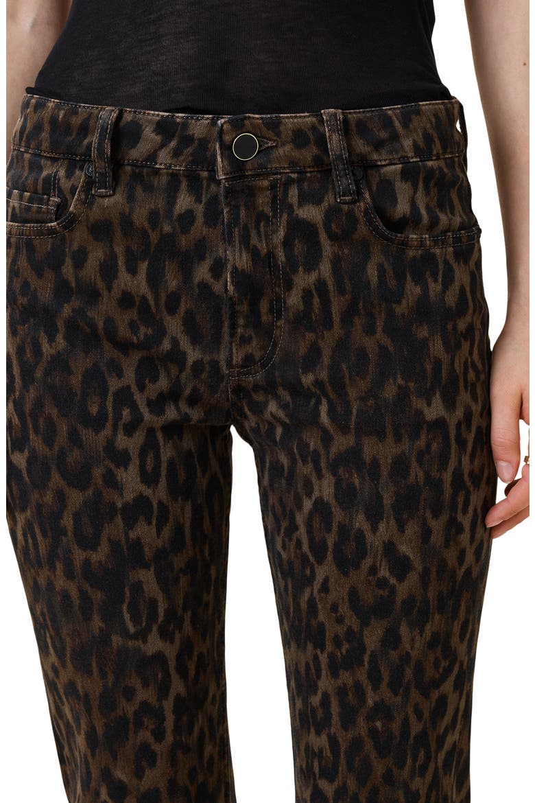 Haldan Leopard Print Slim Bootcut Jeans, Alternate, color, LEPPO BROWN