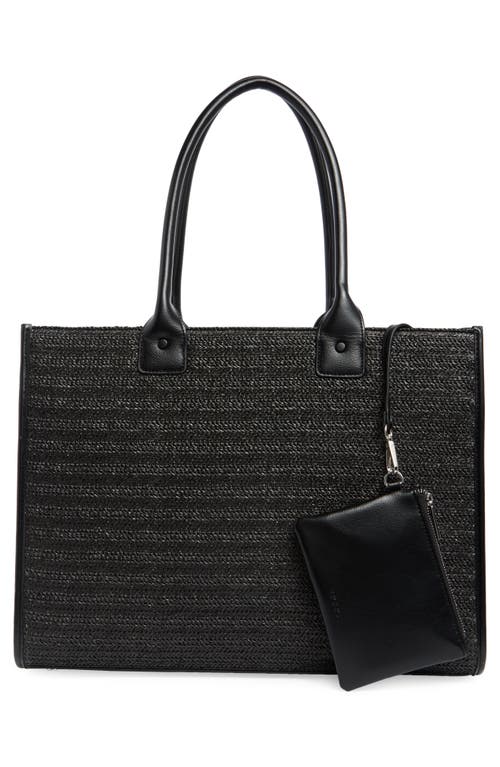 Bcbg Straw Tote Bag In Black