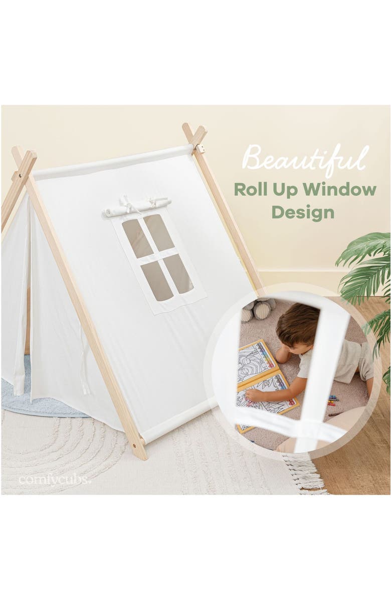 Comfy Cubs Kids Indoor Play Tent, Alternate, color, Natural Wood