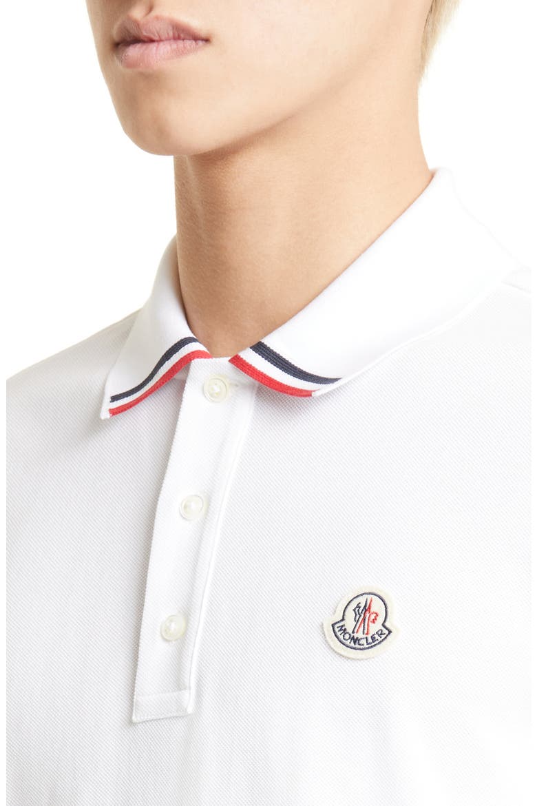 Tipped Piqué Polo, Alternate, color, WHITE