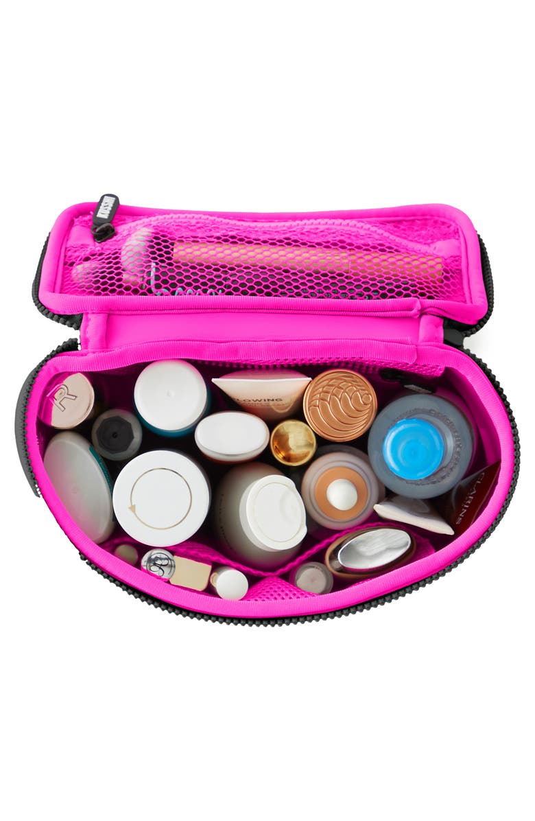 KUSSHI Small Neoprene Train Case, Alternate, color, Black/ Pink