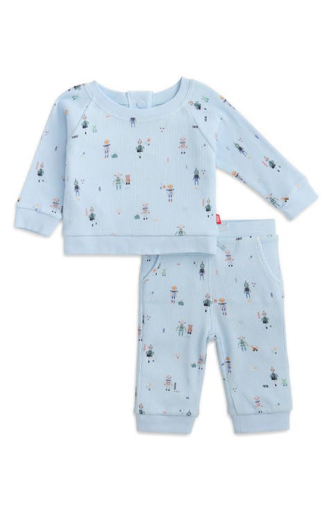 Robot Waffle Knit Magnetic Shirt & Pants Set (Baby)