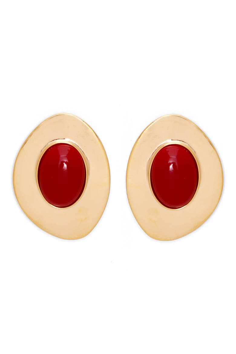 Bonner Stud Earrings, Main, color, RED