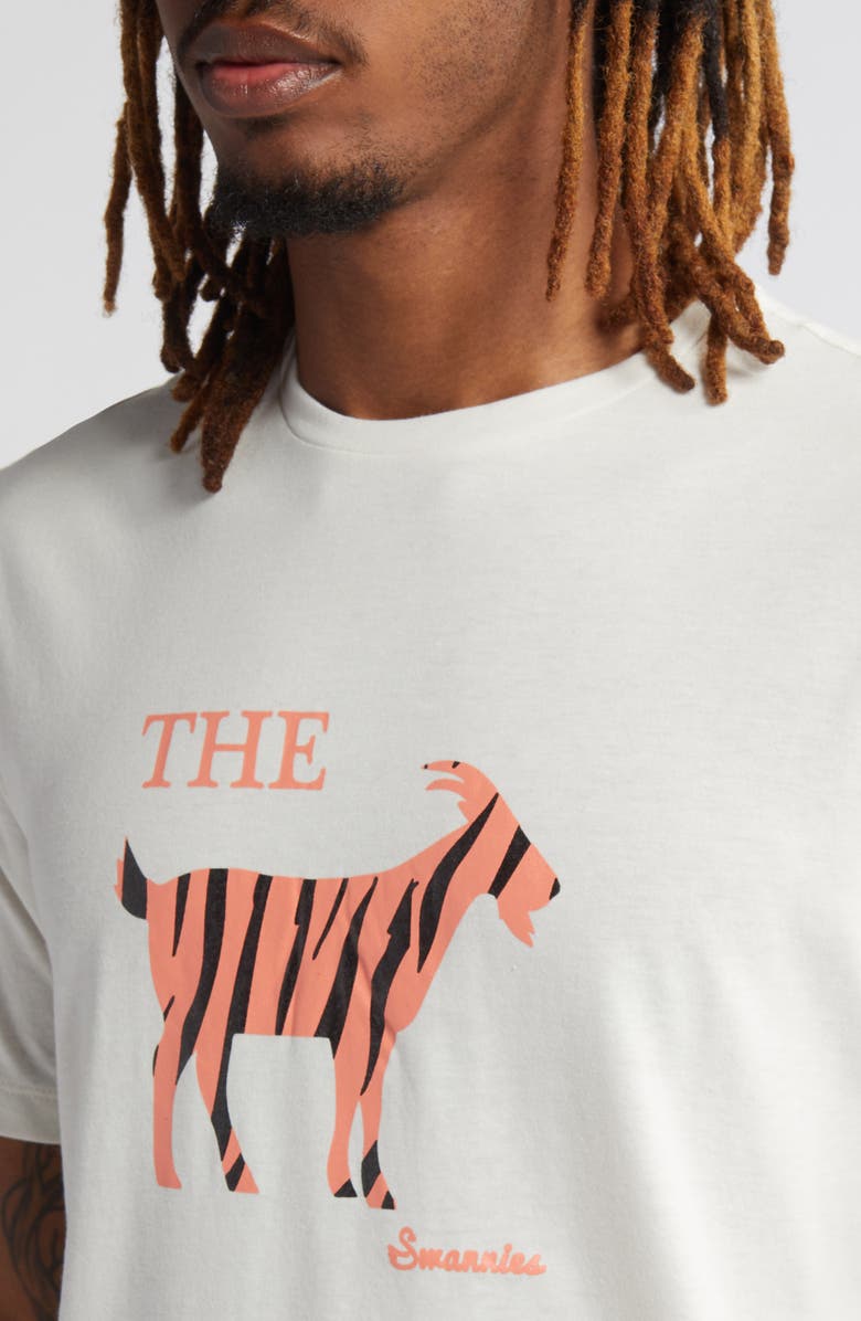 Swannies Tiger Goat Graphic Tee, Alternate, color, Vintage-White