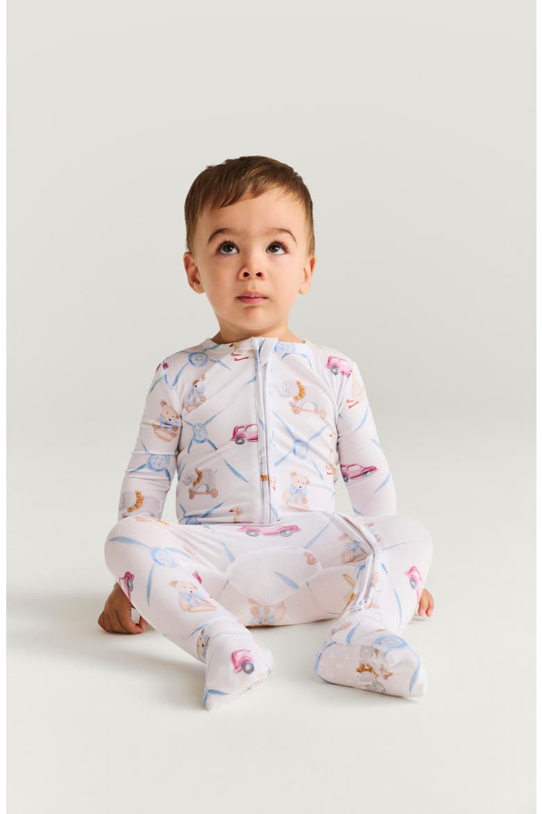 Print Convertible One-Piece Footie, Alternate, color, OXFORD