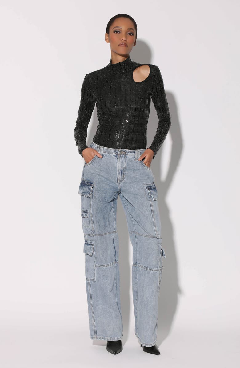 Walter Baker Estelle Sequin Top, Alternate, color, Black