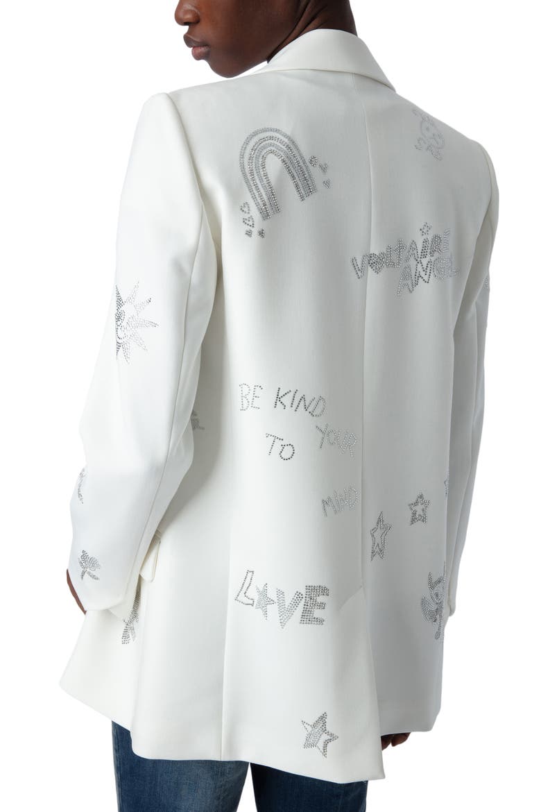 Viva Multistrass Embellished Blazer, Alternate, color, JUDO