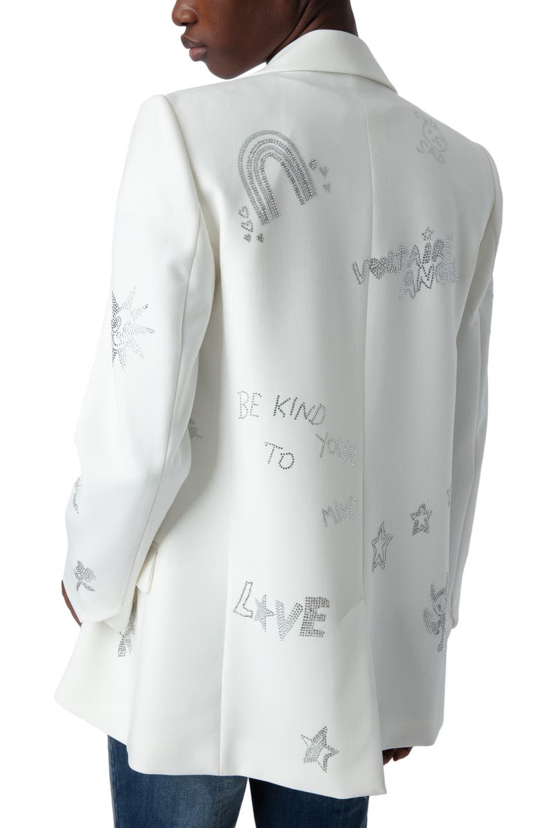 Zadig & Voltaire Viva Multistrass Embellished Blazer, Alternate, color,