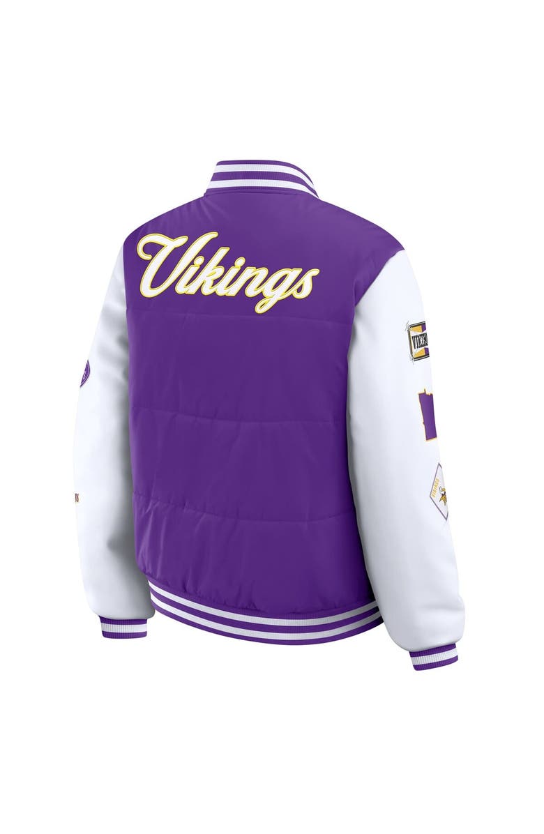 WEAR by Erin Andrews Women's WEAR by Erin Andrews Purple Minnesota Vikings Varsity Full-Snap Puffer Jacket, Alternate, color, Purple