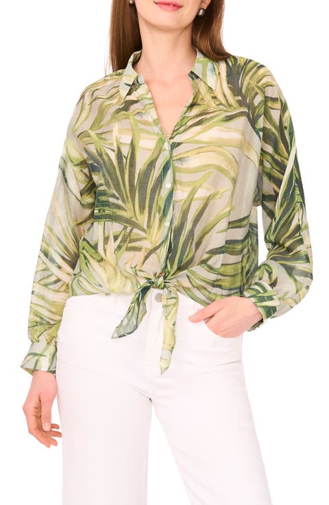 Tie Front Button-Up Shirt