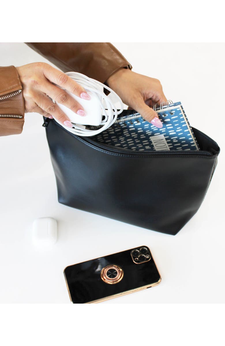 MYTAGALONGS Vanity Quilted Cosmetic Bag, Alternate, color, Black