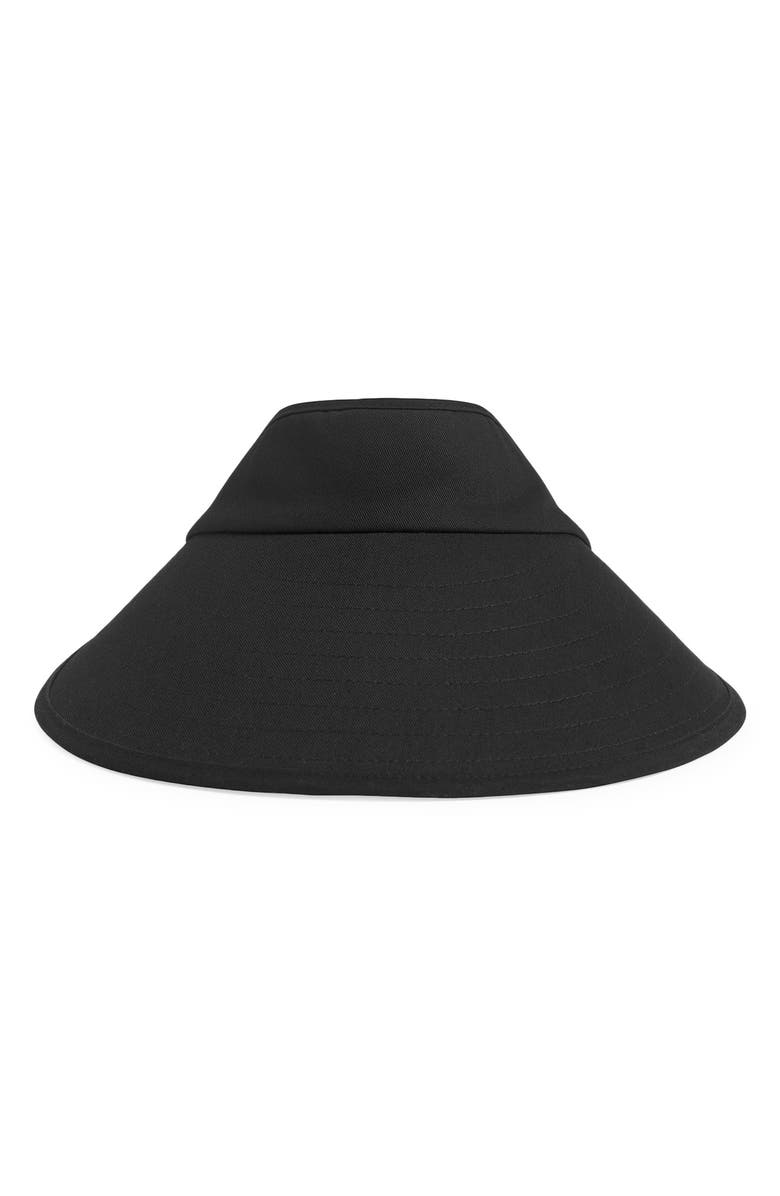 Favorite Daughter Wide Brim Twill Visor, Main, color, Black/White