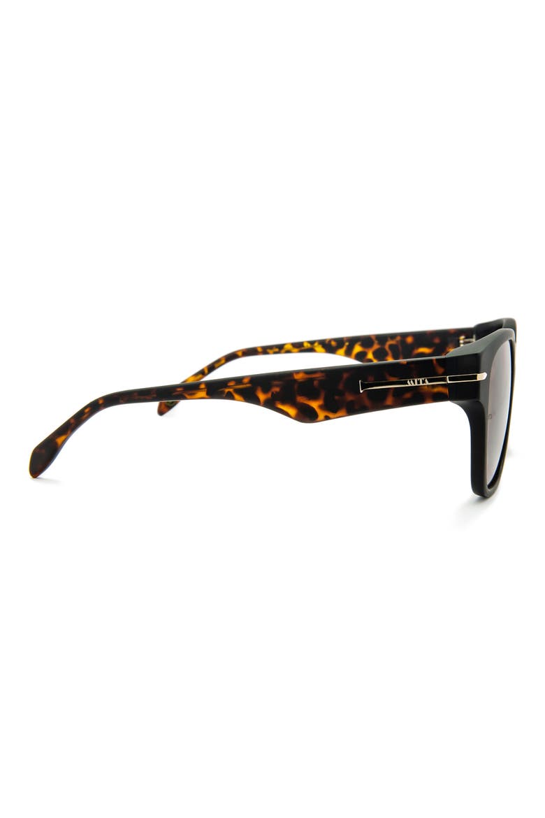 Key West 55mm Square Sunglasses, Alternate, color, SHINY BLACK / BROWN
