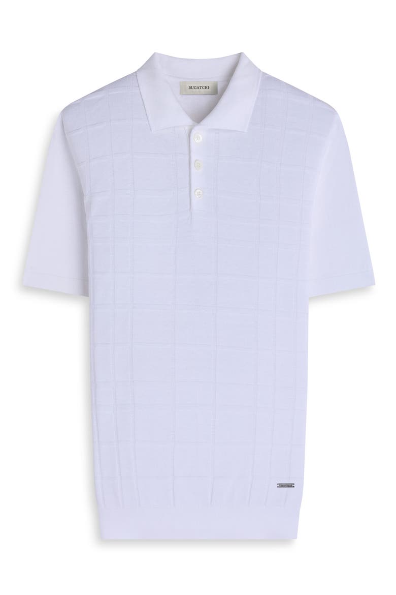 Textured Grid Polo Sweater, Alternate, color, WHITE