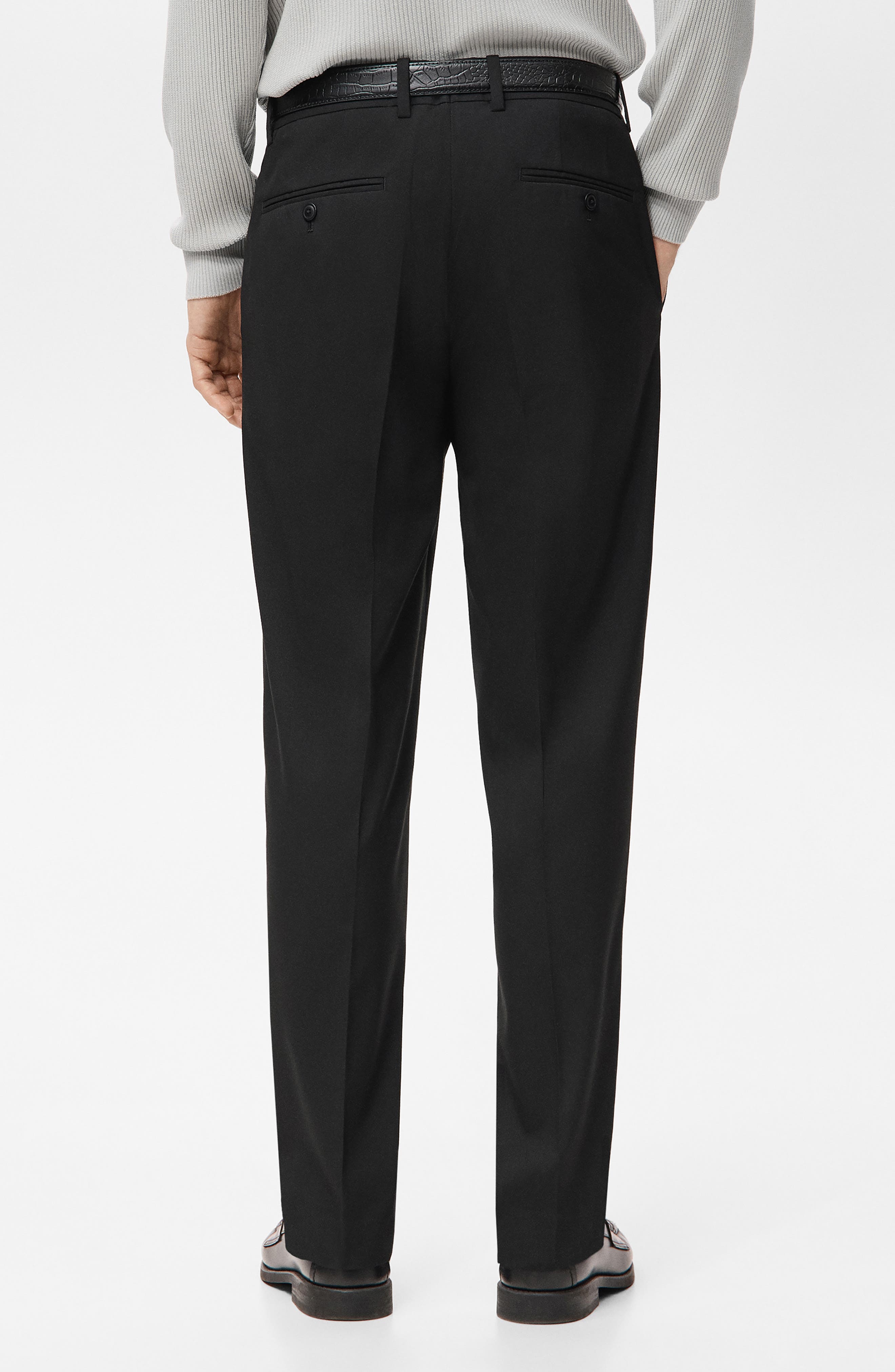 Pleated Straight Leg Suit Pants - image 2