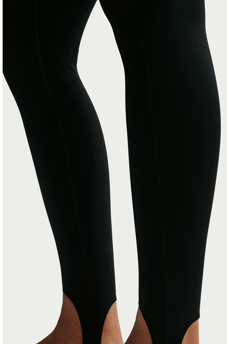 One Dri-FIT High Waist Stirrup Leggings, Alternate, color, BLACK/ WHITE
