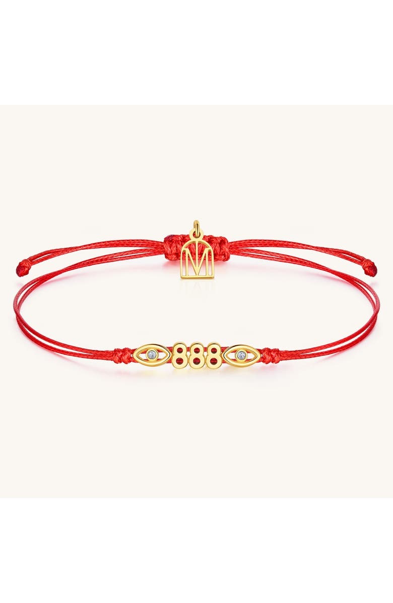 Mantra Angel Number Thread bracelet, Main, color, 888 - Yellow Gold