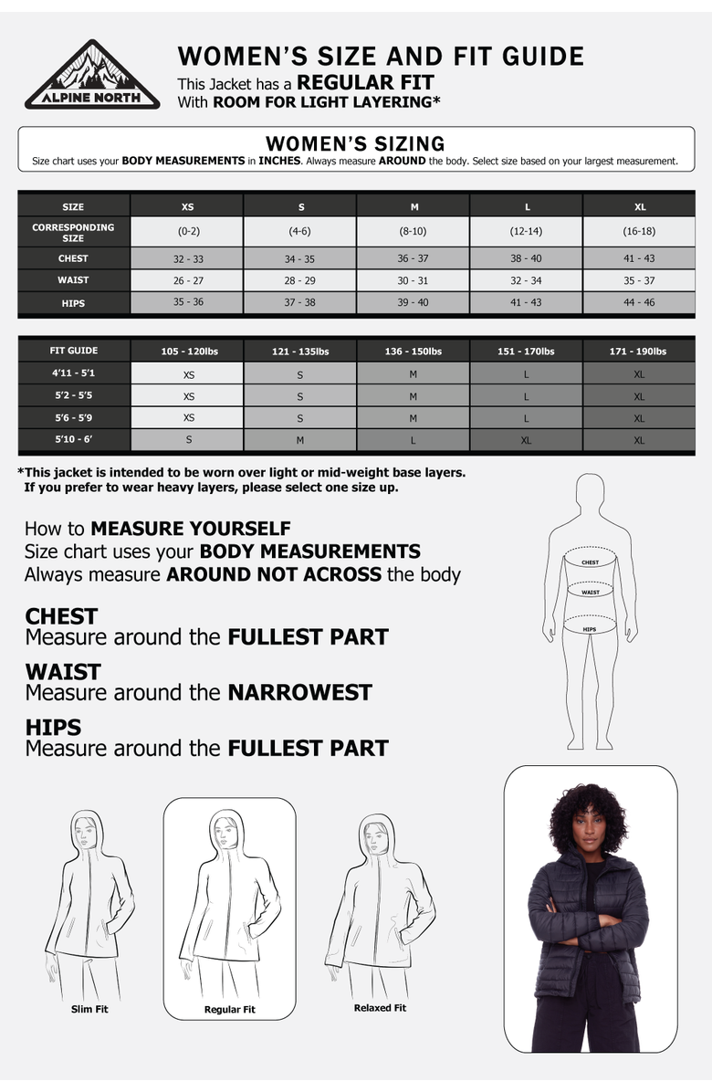 Alpine North YOHO LADIES - Vegan Down Lightweight Packable Puffer Jacket & Bag, Alternate, color, Black