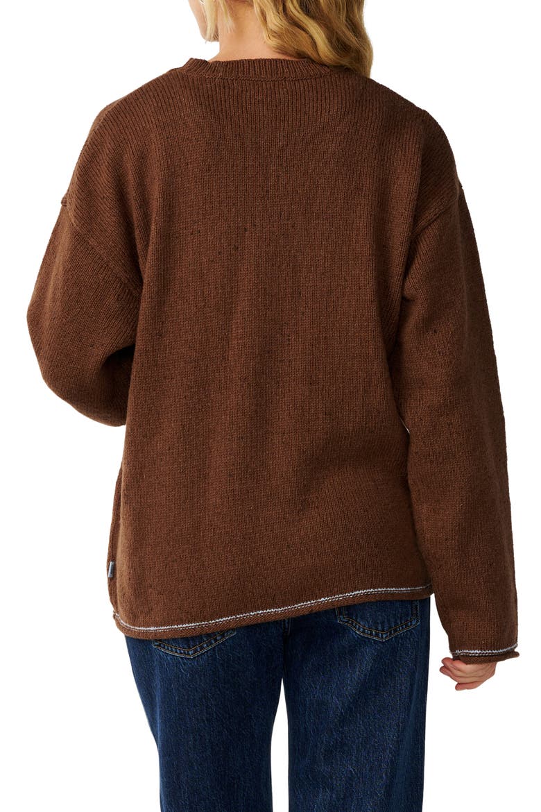 Sparrow Crewneck Sweater, Alternate, color, CHOCOLATE