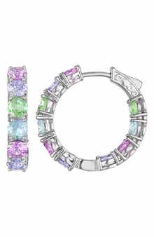 Multicolor Cubic Zirconia Hoop Earrings